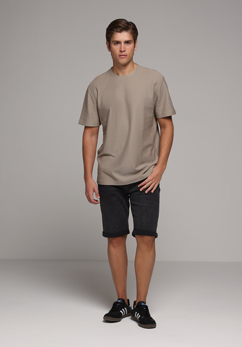 Imagine a Tricou Cu Maneca Scurta De Barbati Bej Comfort Fit  Cl1080460