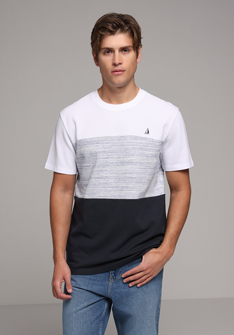 Imagine a Tricou Cu Maneca Scurta De Barbati Albastru Marin Regular Fit Cl1080515