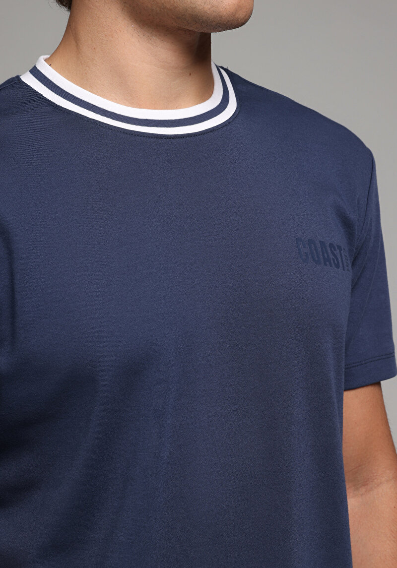 Imagine a Tricou Cu Maneca Scurta De Barbati Albastru Marin Regular Fit  Cl1080602