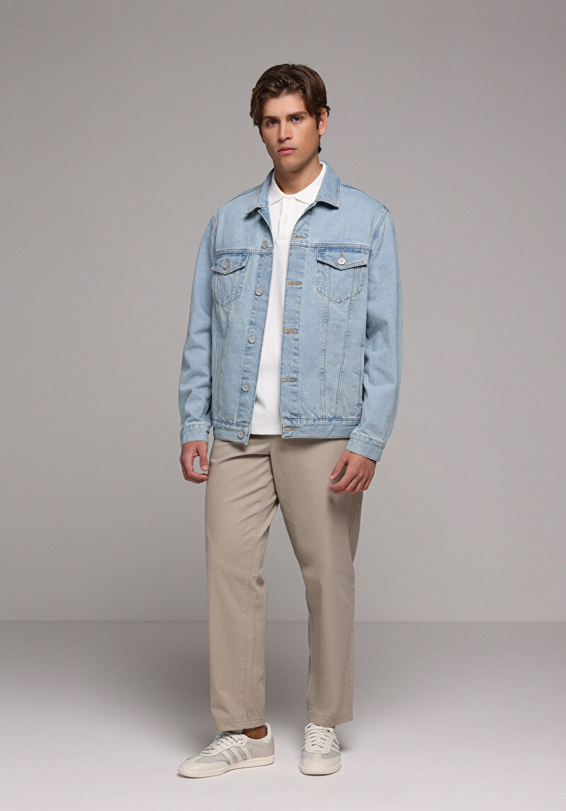 Imagine a Pantaloni De Barbati Bej Regular Fit Cl1079992