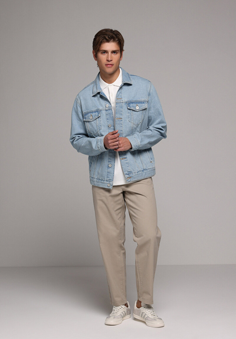 Imagine a Pantaloni De Barbati Bej Regular Fit  Cl1079992