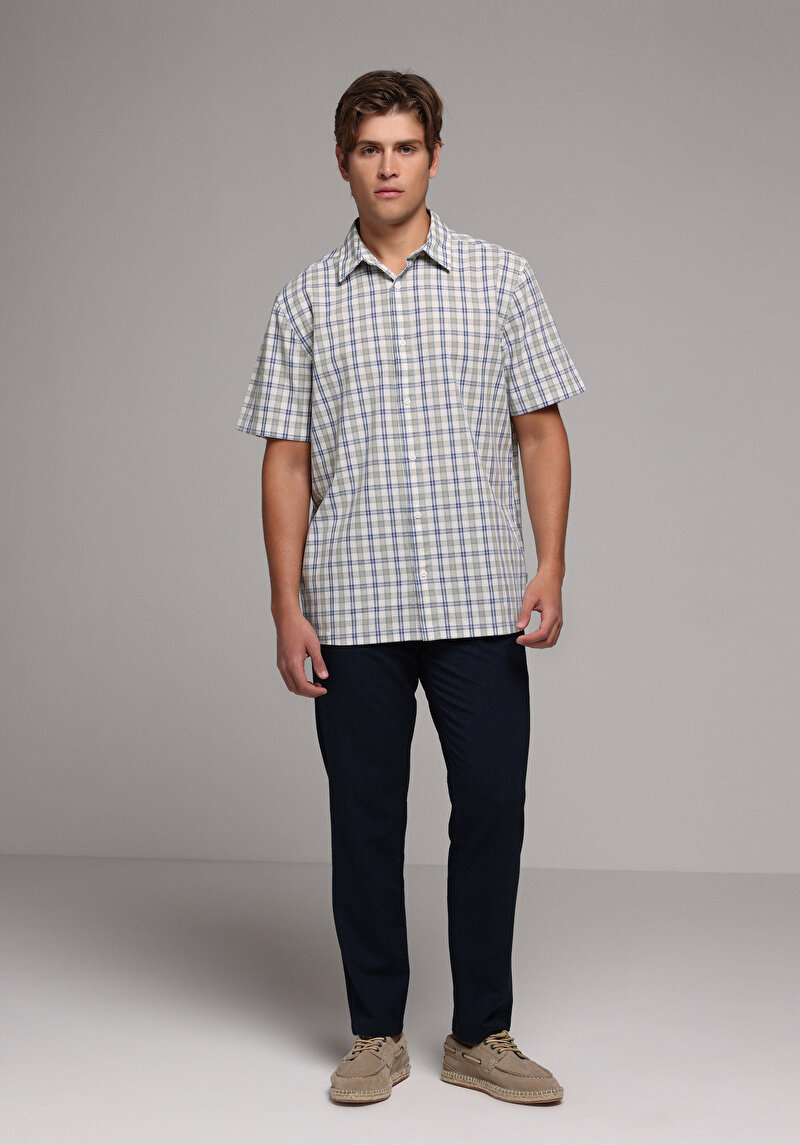 Imagine a Pantaloni De Barbati Albastru Marin Slim Fit Cl1080003