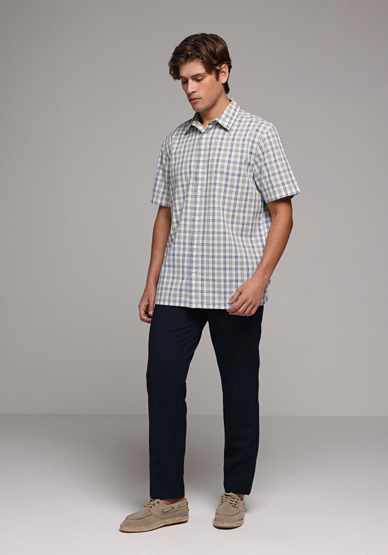 Imagine a Pantaloni De Barbati Albastru Marin Slim Fit Cl1080003