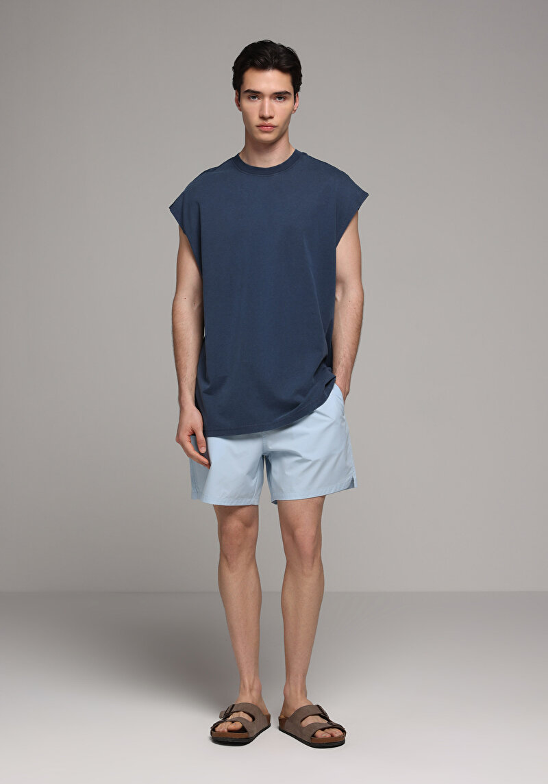 Imagine a Short De Plaja De Barbati Albastru Slim Fit Cl1072836