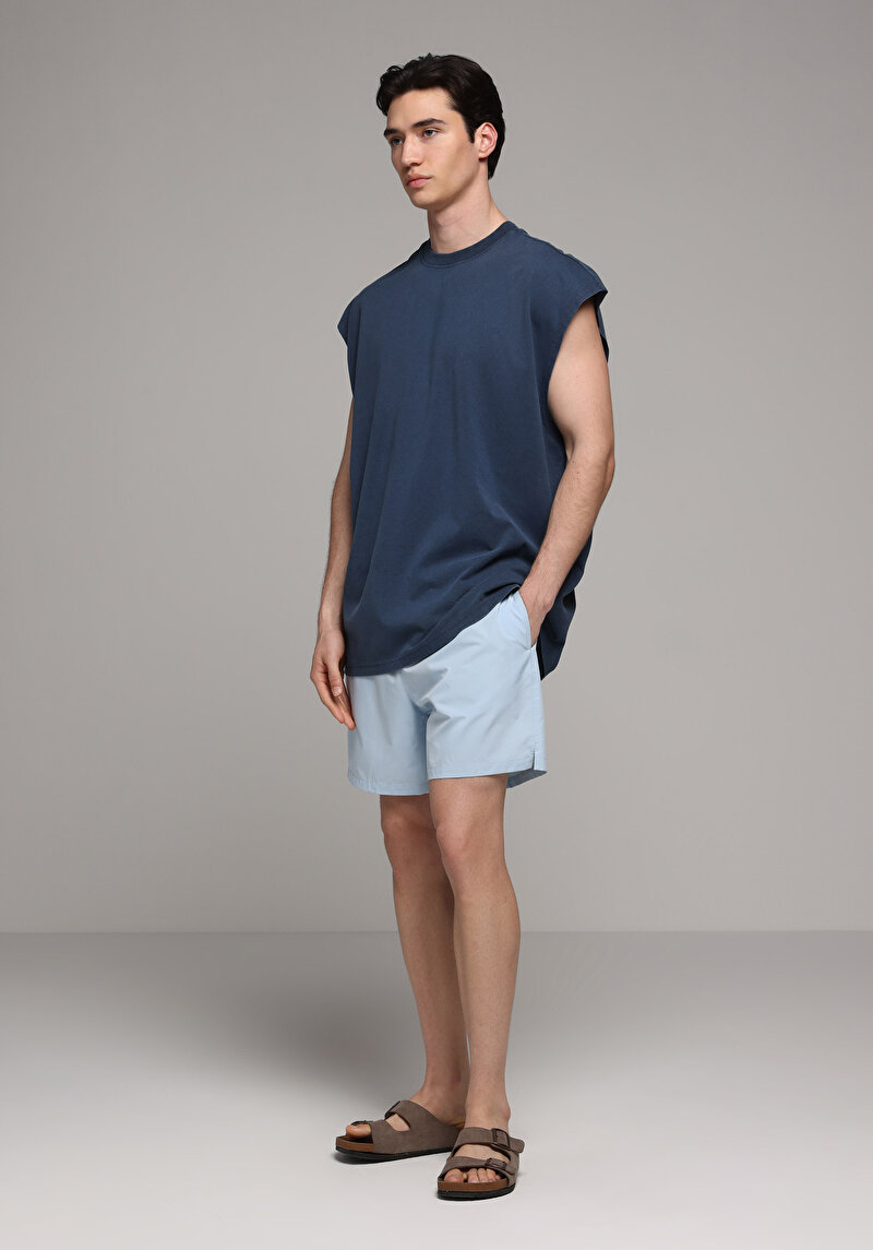 Imagine a Short De Plaja De Barbati Albastru Slim Fit Cl1072836