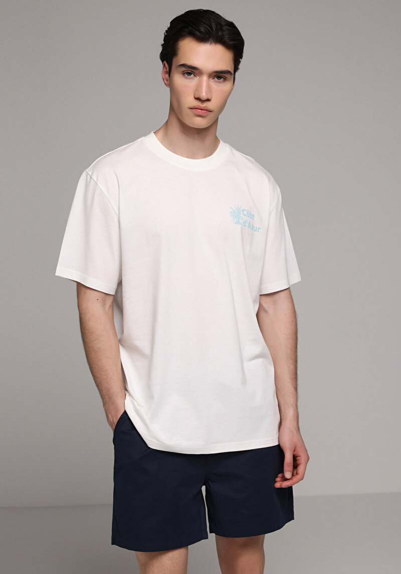 Imagine a Tricou Cu Maneca Scurta De Barbati Alb Comfort Fit  Cl1078790