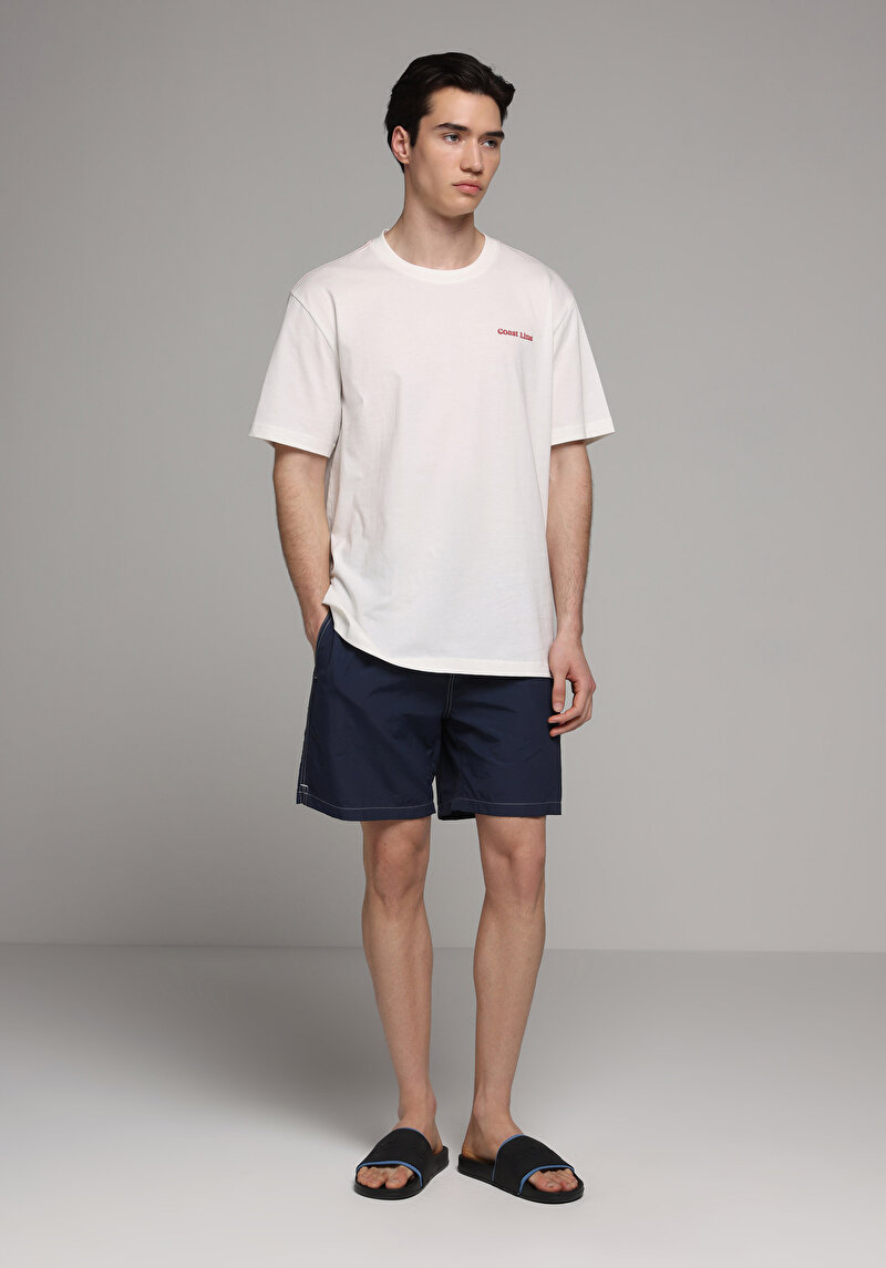 Imagine a Short De Plaja De Barbati Albastru Marin Slim Fit Cl1078555
