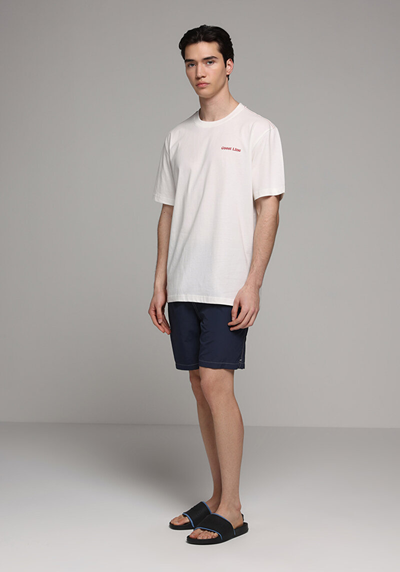 Imagine a Short De Plaja De Barbati Albastru Marin Slim Fit Cl1078555