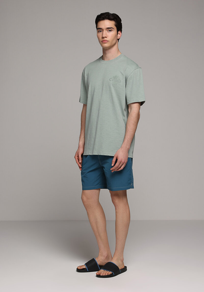 Imagine a Short De Plaja De Barbati Verde Slim Fit Cl1078555