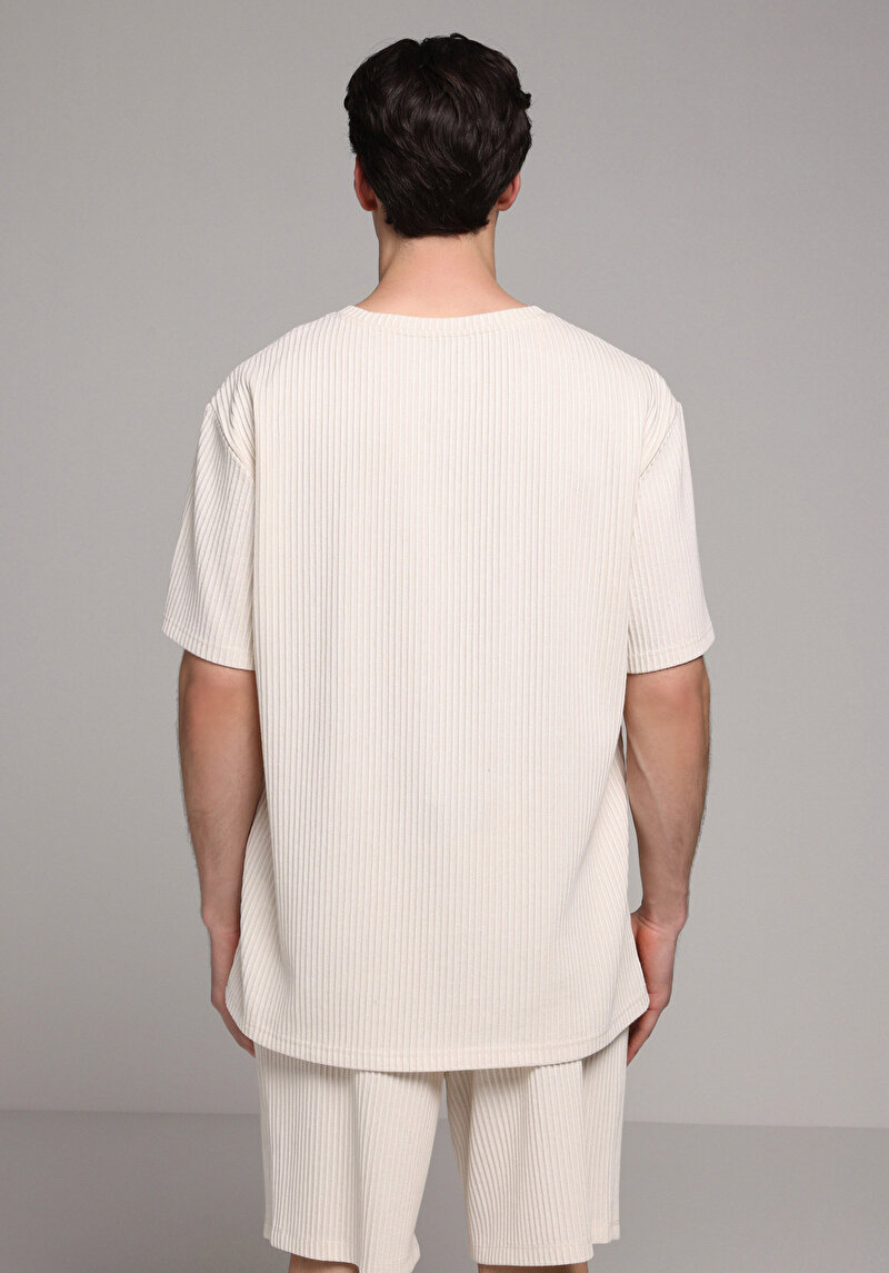 Imagine a Tricou Cu Maneca Scurta De Barbati Bej Comfort Fit Cl1080250