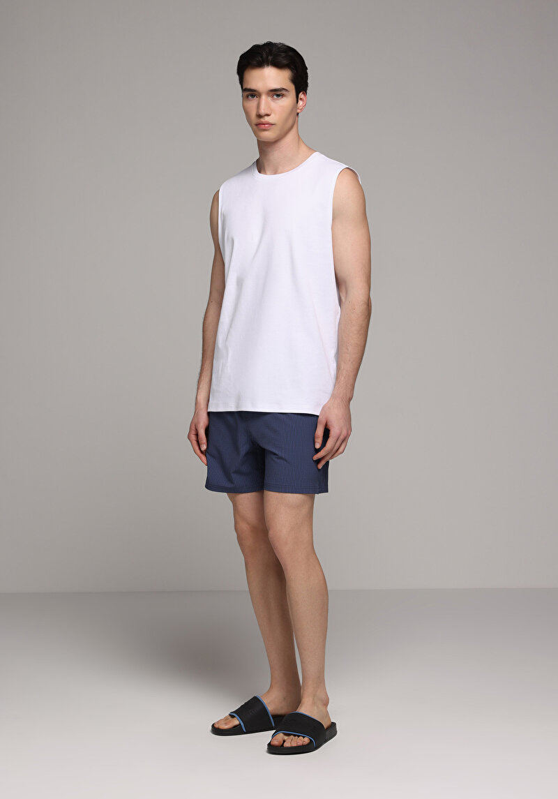 Imagine a Short De Plaja De Barbati Albastru Slim Fit Cl1079394