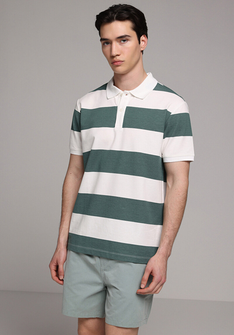 Imagine a Tricou Polo Cu Maneca Scurta De Barbati Verde Regular Fit  Cl1080267