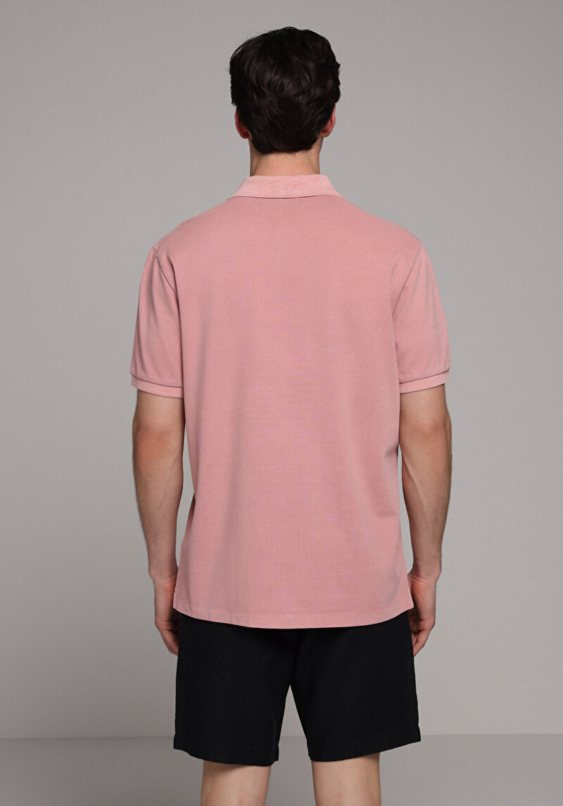 Imagine a Tricou Polo Cu Maneca Scurta De Barbati Roz Regular Fit  Cl1080995