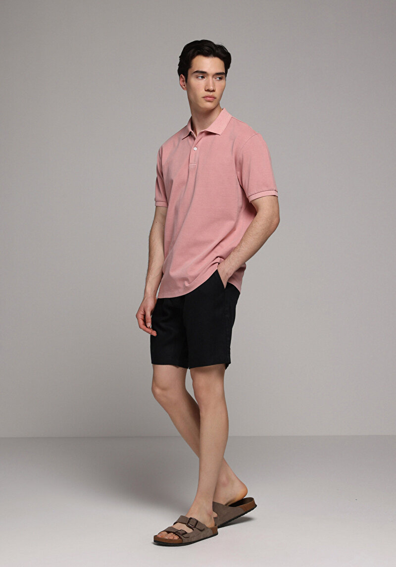 Imagine a Tricou Polo Cu Maneca Scurta De Barbati Roz Regular Fit  Cl1080995