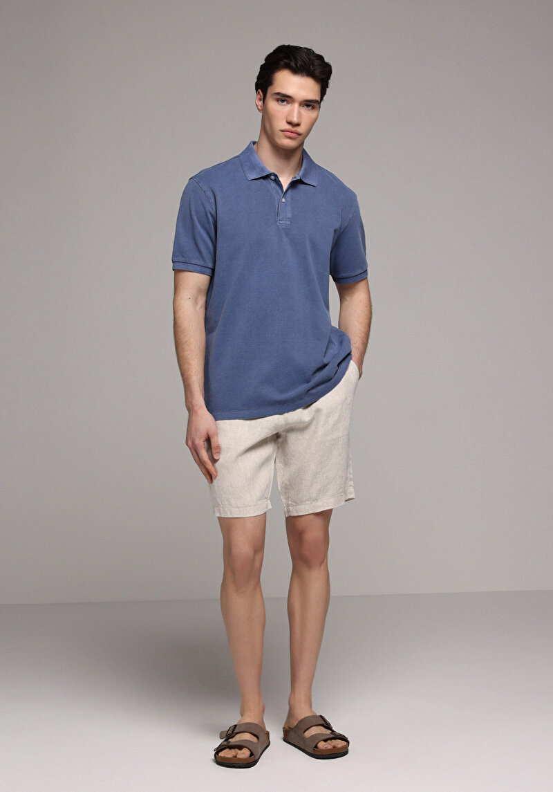 Imagine a Tricou Polo Cu Maneca Scurta De Barbati Albastru Regular Fit  Cl1080995