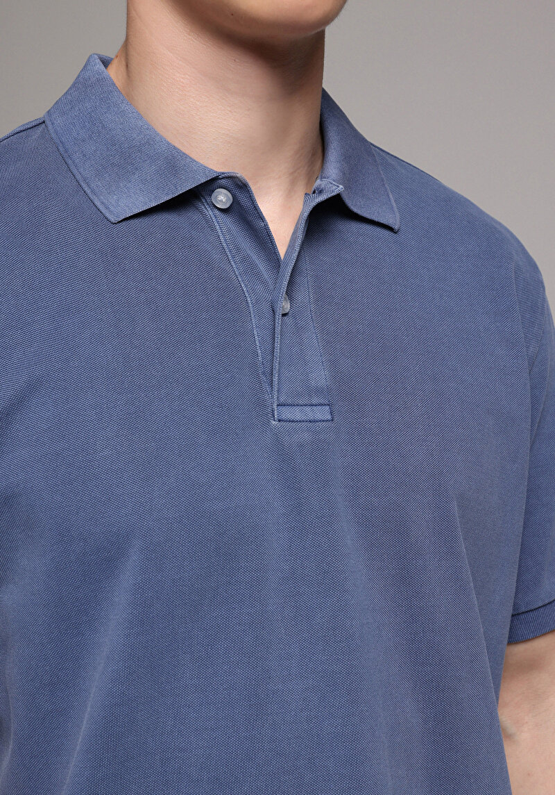 Imagine a Tricou Polo Cu Maneca Scurta De Barbati Albastru Regular Fit  Cl1080995