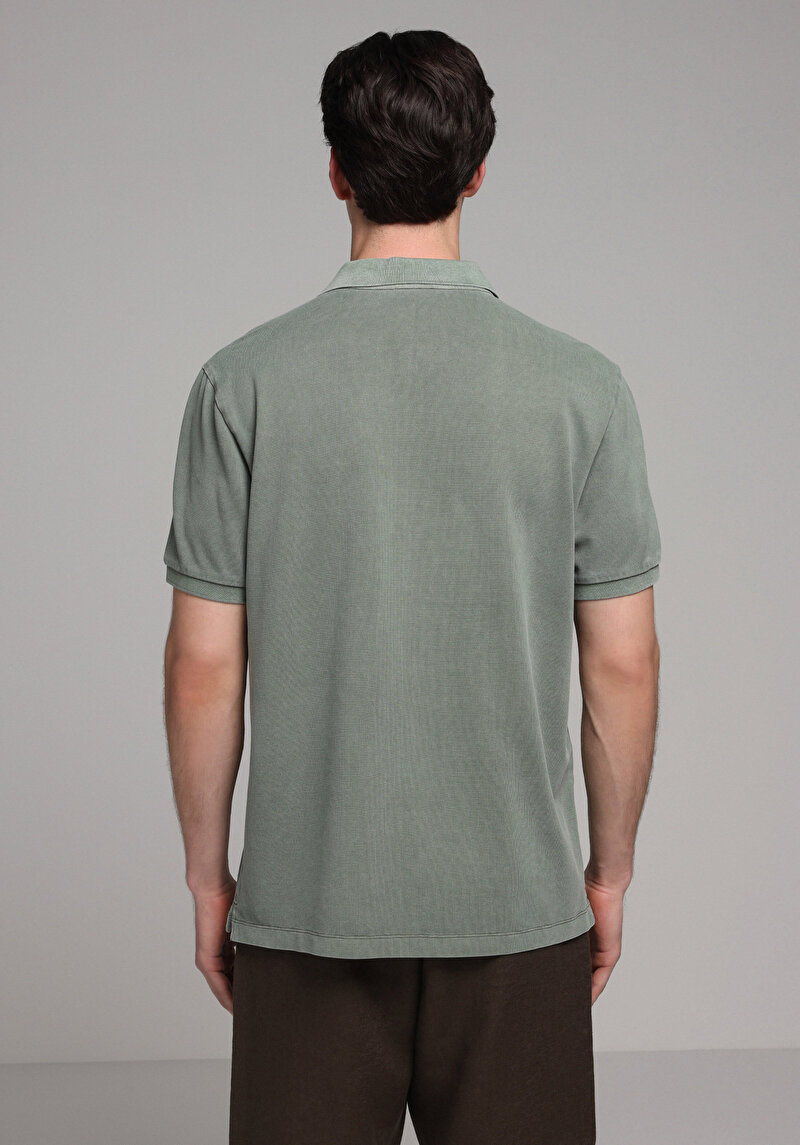 Imagine a Tricou Polo Cu Maneca Scurta De Barbati Verde Regular Fit  Cl1080995