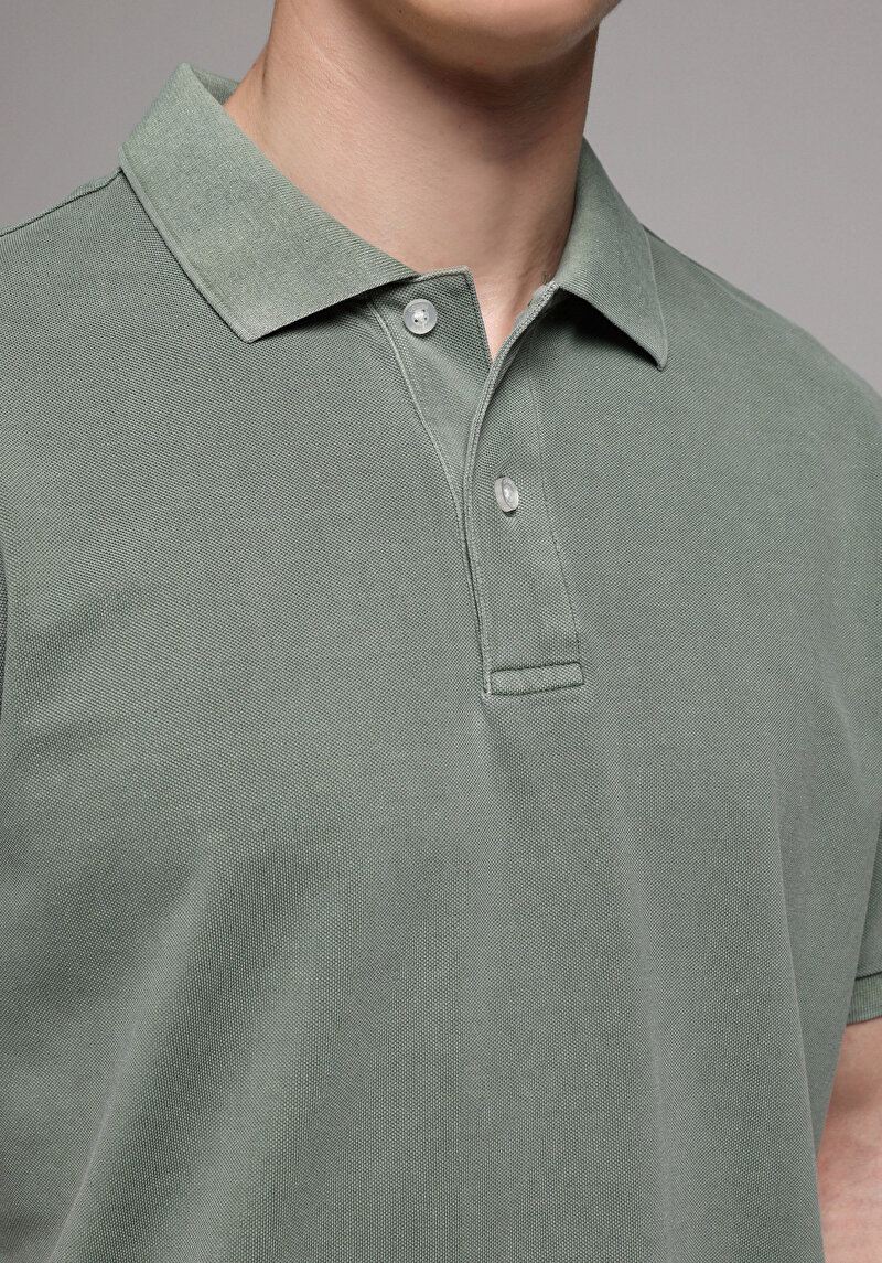 Imagine a Tricou Polo Cu Maneca Scurta De Barbati Verde Regular Fit  Cl1080995