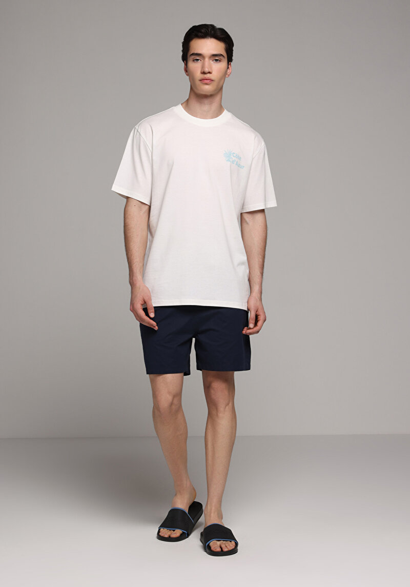 Imagine a Short De Plaja De Barbati Albastru Marin Slim Fit Cl1081037