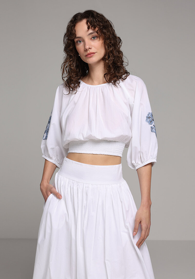 Imagine a Camasa Cu Maneca Lunga De Dama Alb Fashion Fit Cl1080426