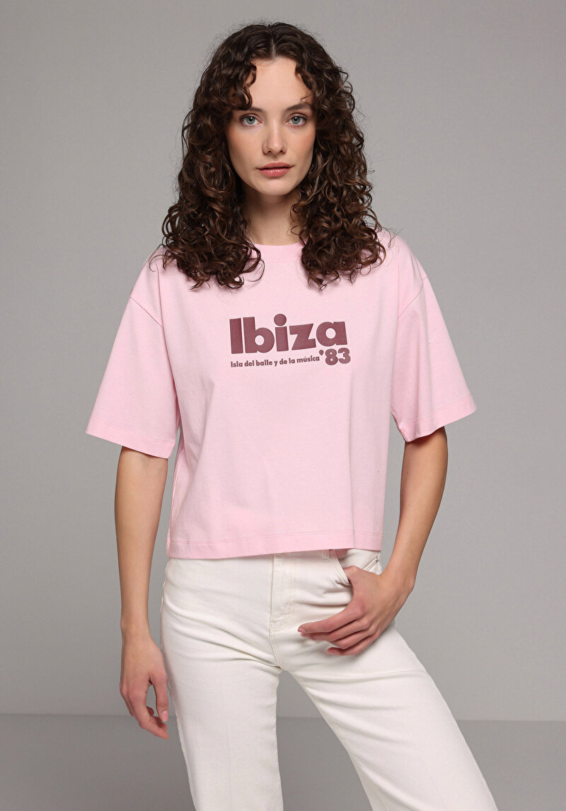Imagine a Tricou Cu Maneca Scurta De Dama Roz Regular Fit Cl1080044
