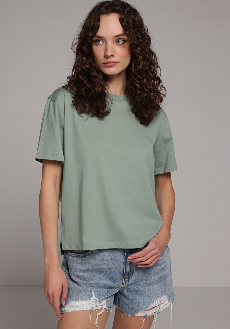 Imagine a Tricou Cu Maneca Scurta De Dama Verde Regular Fit Cl1078625