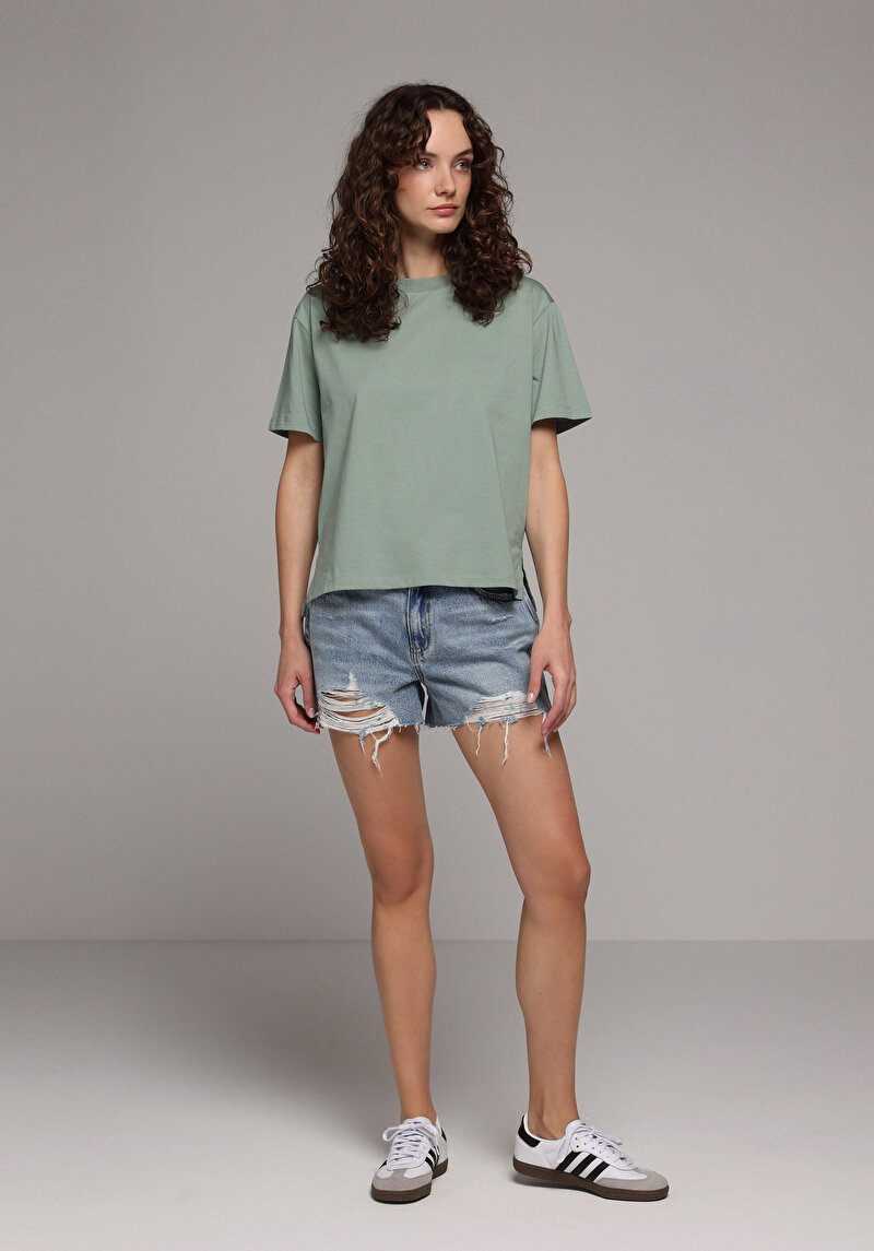 Imagine a Tricou Cu Maneca Scurta De Dama Verde Regular Fit Cl1078625