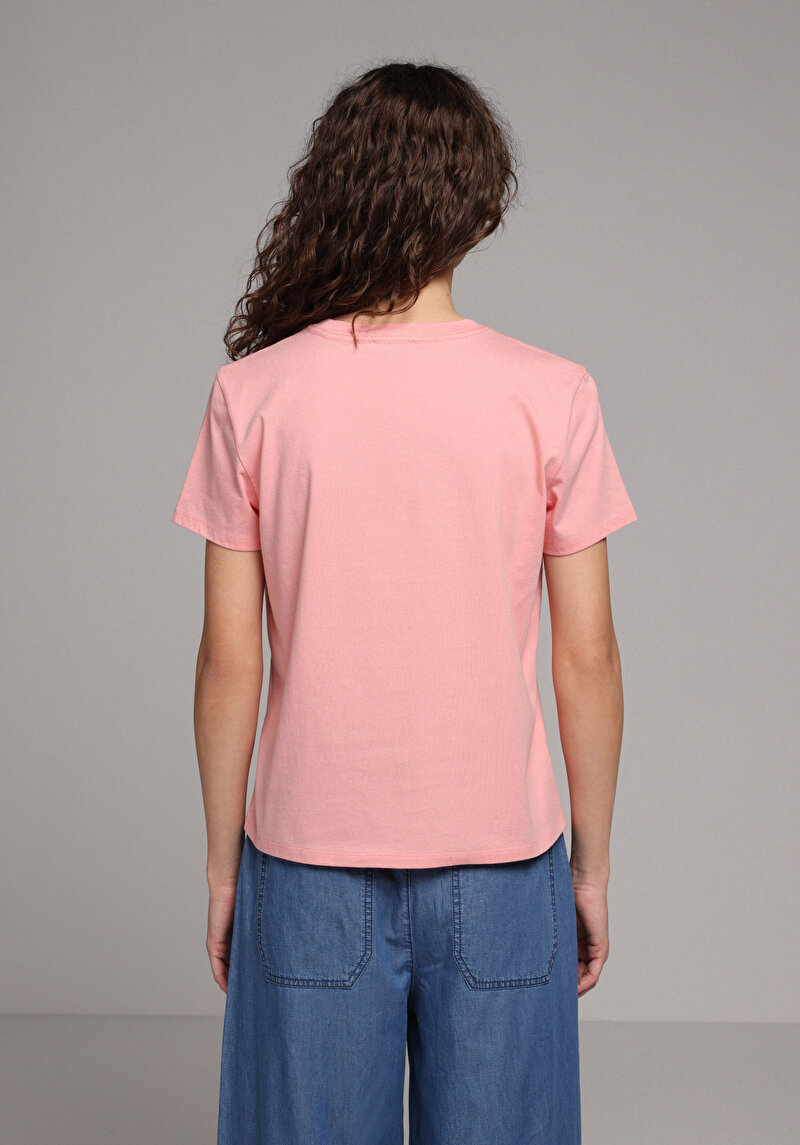 Imagine a Tricou Cu Maneca Scurta De Dama Roz Regular Fit  Cl1079042