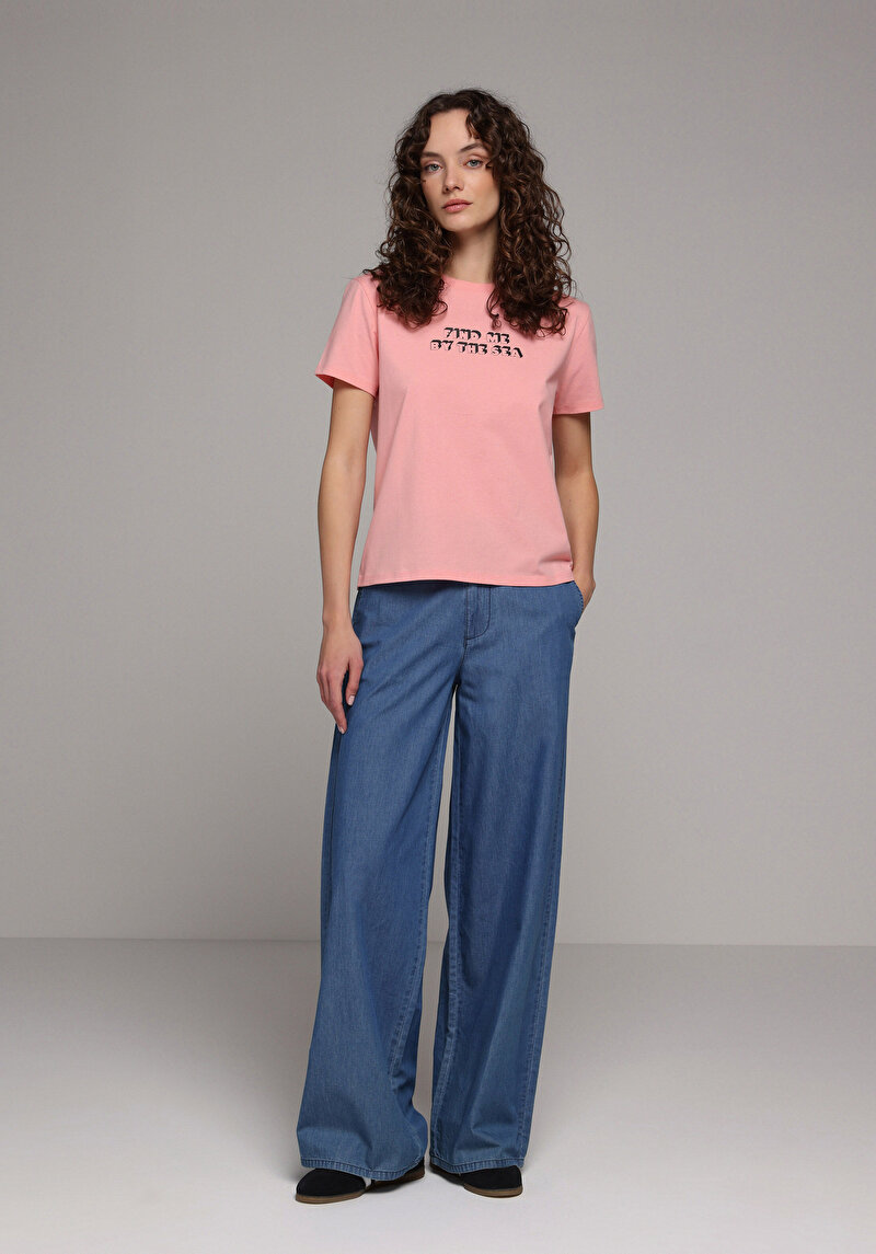 Imagine a Tricou Cu Maneca Scurta De Dama Roz Regular Fit  Cl1079042