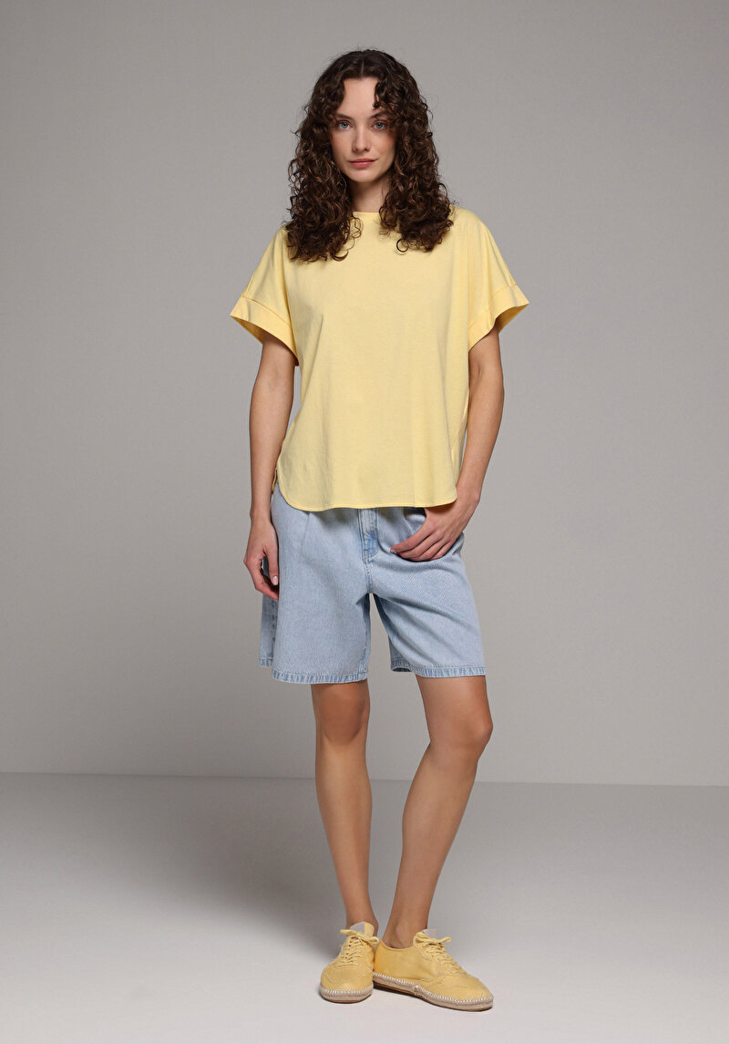 Imagine a Tricou Cu Maneca Scurta De Dama Galben Regular Fit  Cl1079751