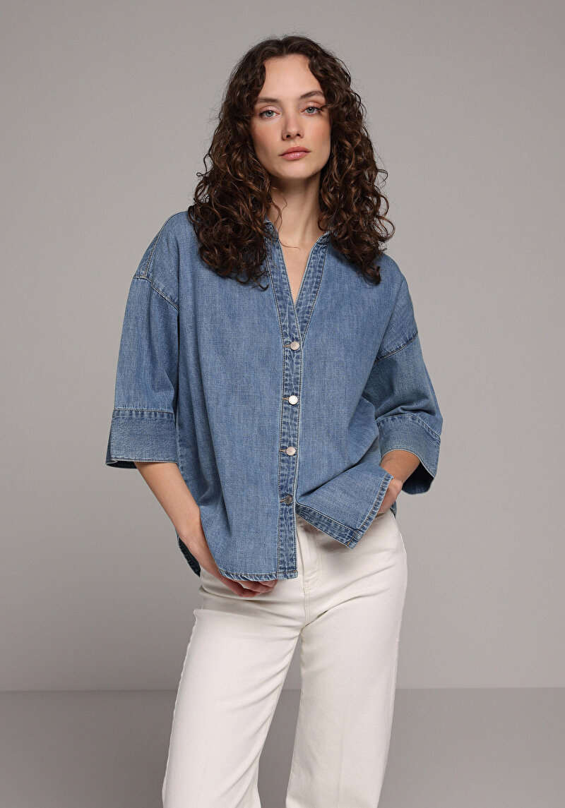 Imagine a Camasa Cu Maneca Lunga De Dama Oversize Fit Cl1081675