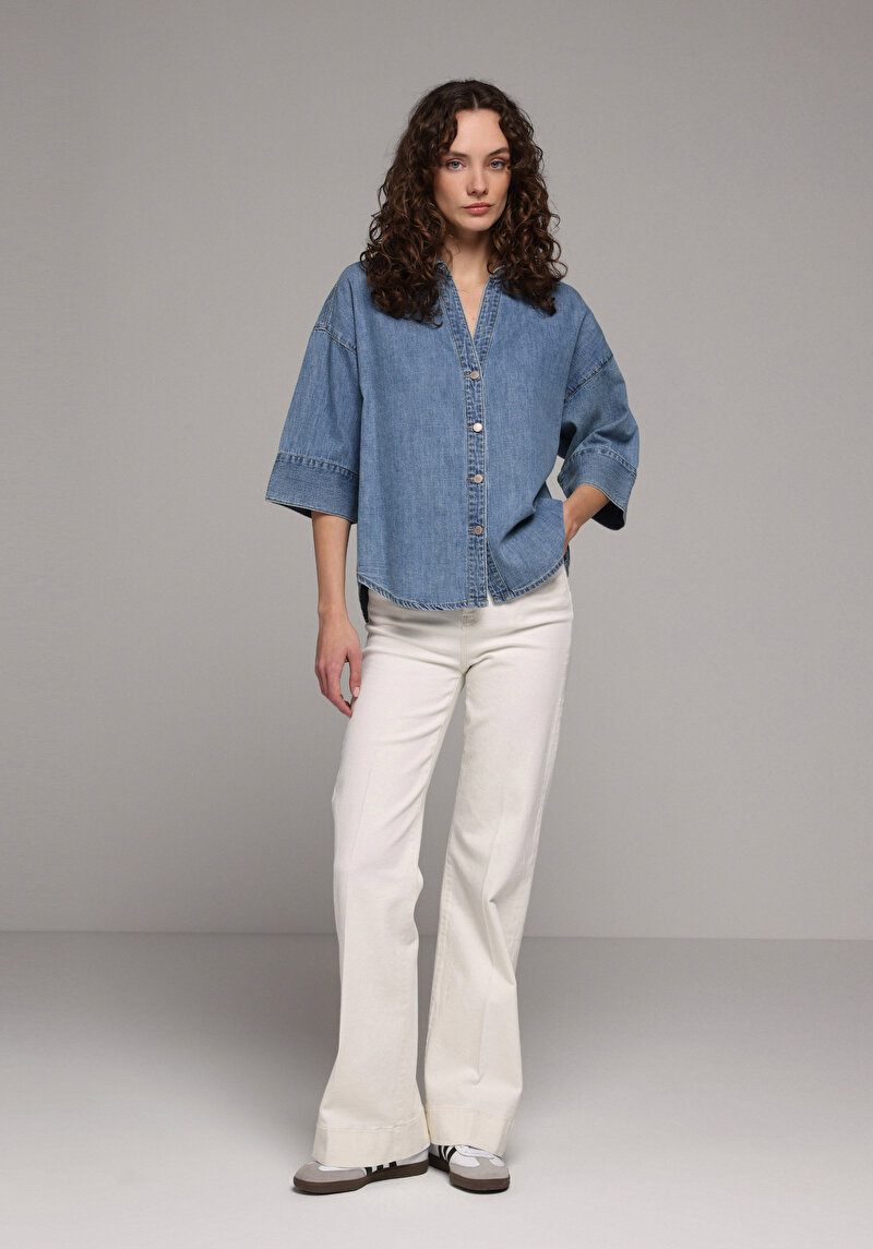Imagine a Camasa Cu Maneca Lunga De Dama Oversize Fit Cl1081675