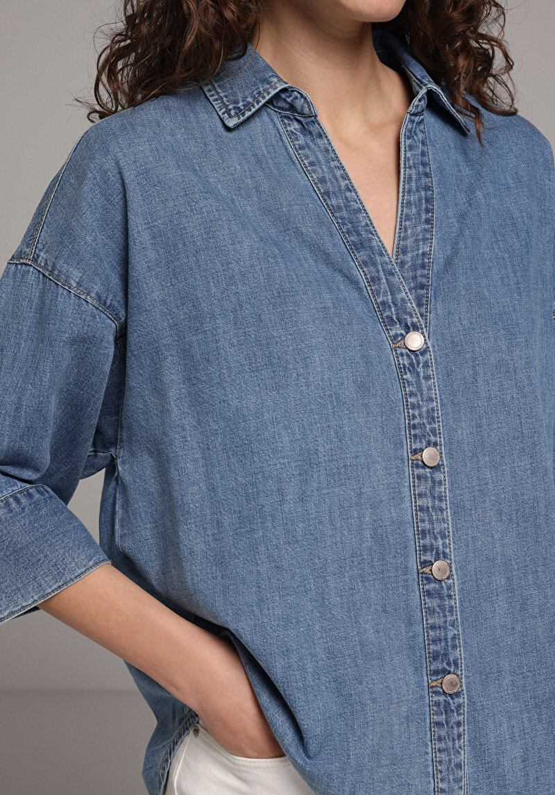Imagine a Camasa Cu Maneca Lunga De Dama Oversize Fit Cl1081675