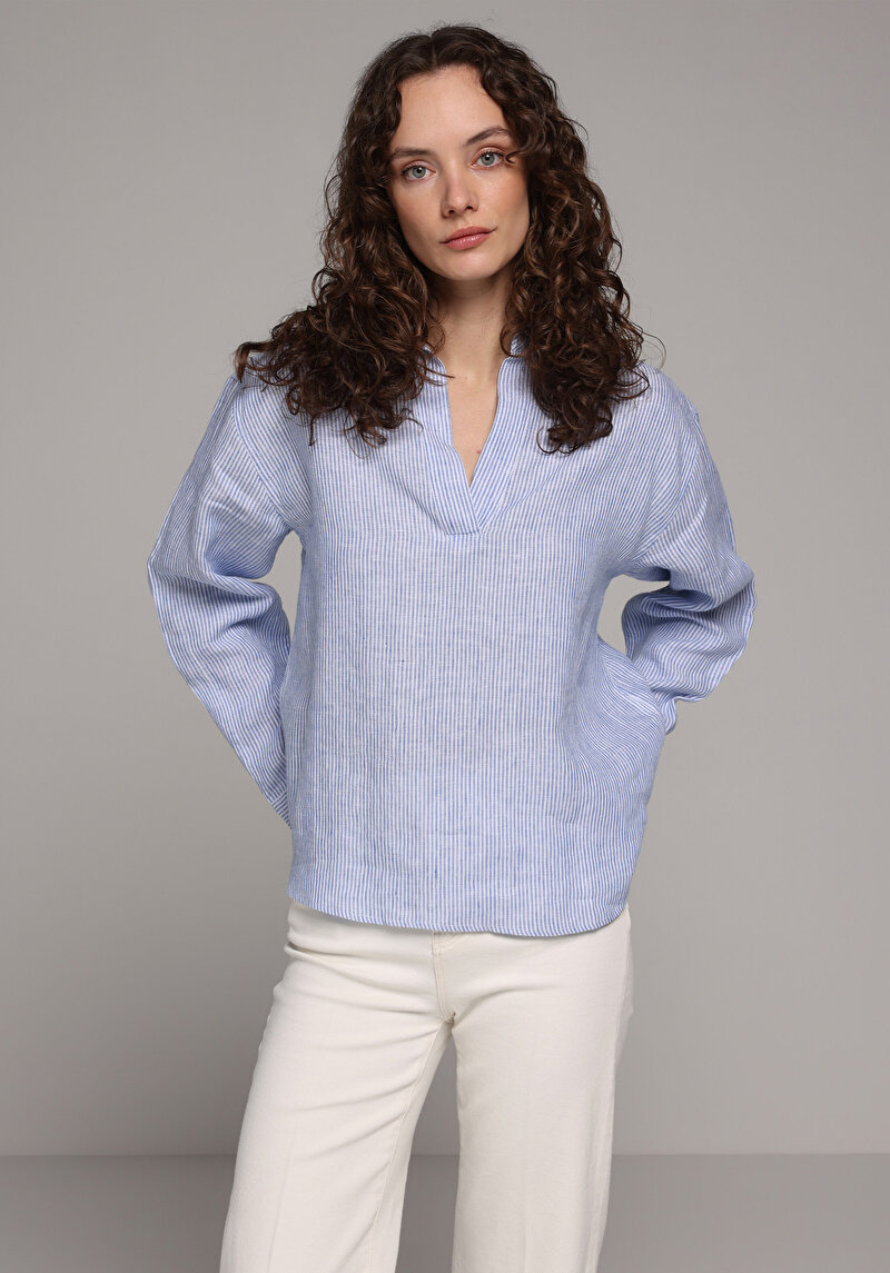 Imagine a Camasa Cu Maneca Lunga De Dama Albastru Fashion Fit Cl1078997