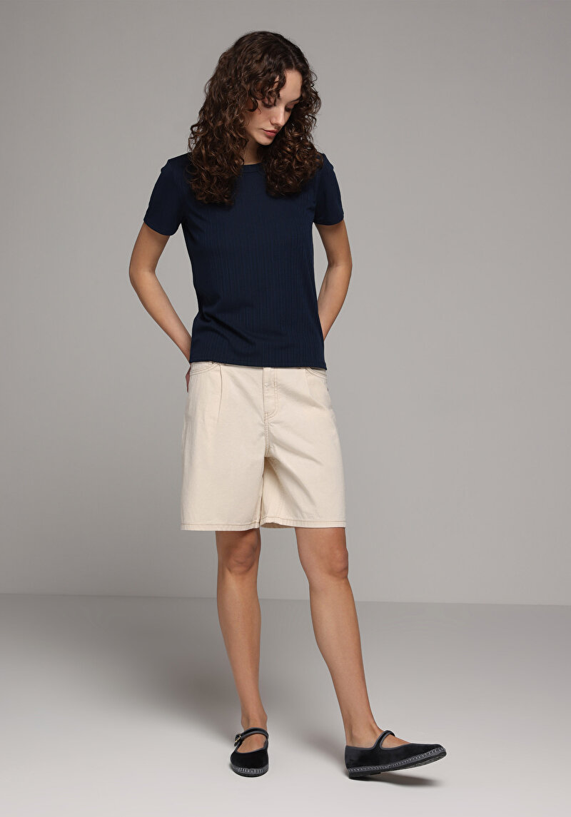 Imagine a Tricou Cu Maneca Scurta De Dama Albastru Marin Regular Fit  Cl1080442