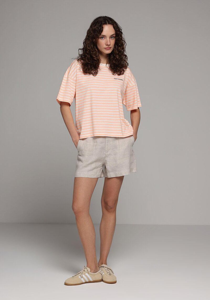 Imagine a Tricou Cu Maneca Scurta De Dama Portocaliu Regular Fit  Cl1080982