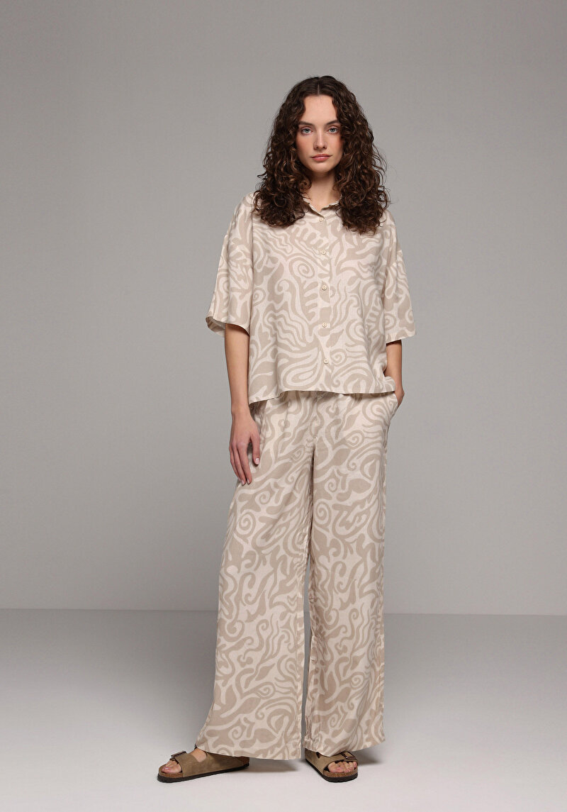 Imagine a Pantaloni De Dama Bej Regular Fit Cl1081719
