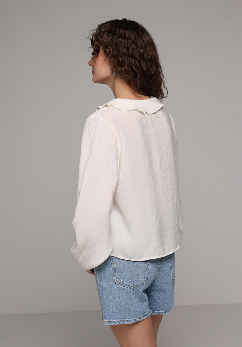 Imagine a Camasa Cu Maneca Lunga De Dama Ecru Fashion Fit Cl1081745