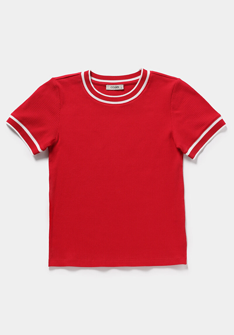 Imagine a Tricou Cu Maneca Scurta De Dama Roşu Slim Fit  Cl1080063