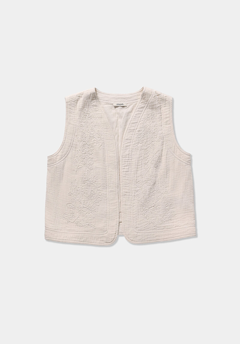 Imagine a Camasa Cu Maneca Scurta De Dama Ecru Fashion Fit  Cl1080023