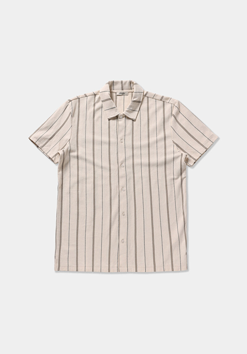 Imagine a Tricou Polo Cu Maneca Scurta De Barbati Ecru Regular Fit  Cl1081010
