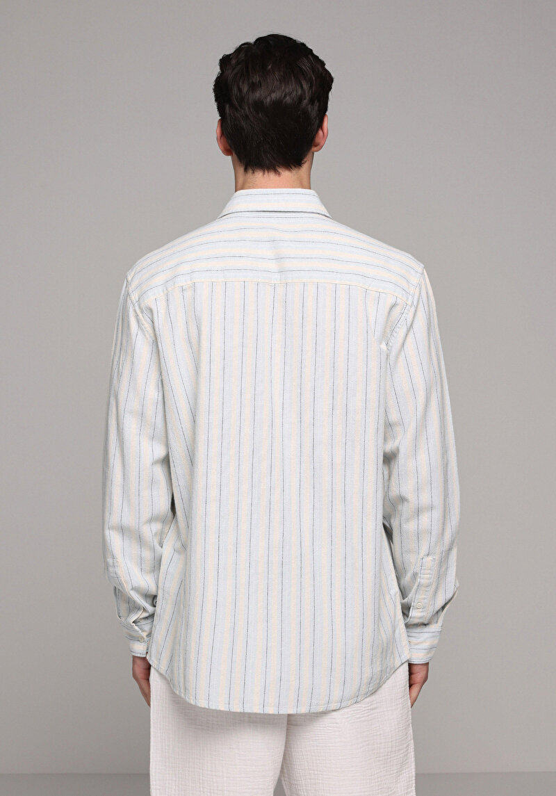 Imagine a Camasa Cu Maneca Lunga De Barbati Albastru Relaxed Fit Cl1079090
