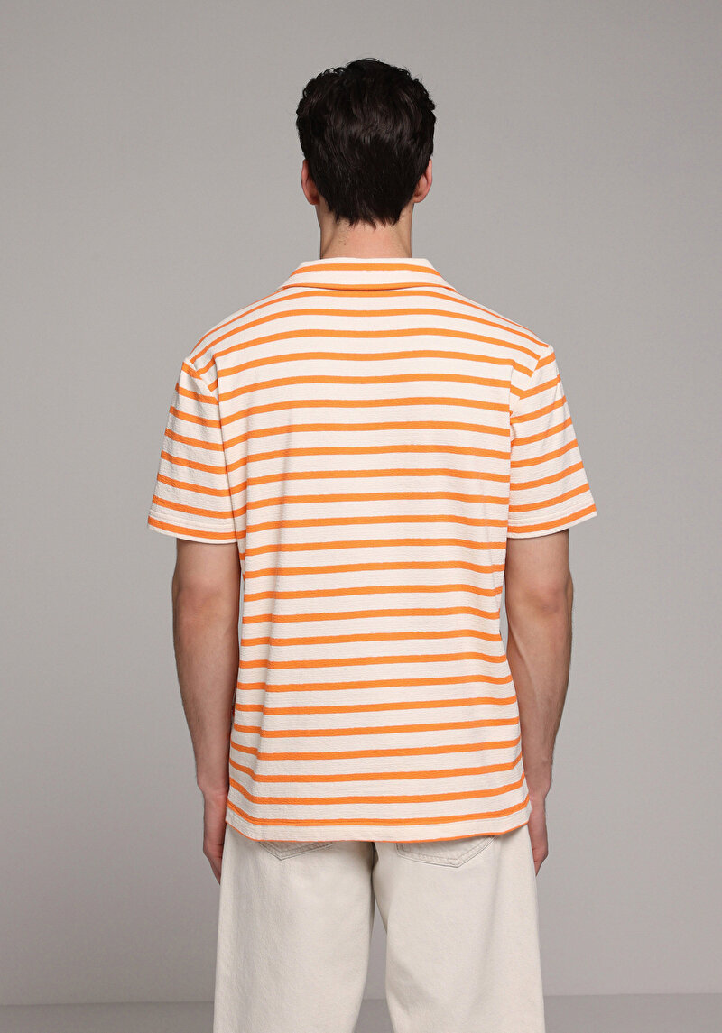 Imagine a Tricou Polo Cu Maneca Scurta De Barbati Portocaliu Regular Fit  Cl1080251