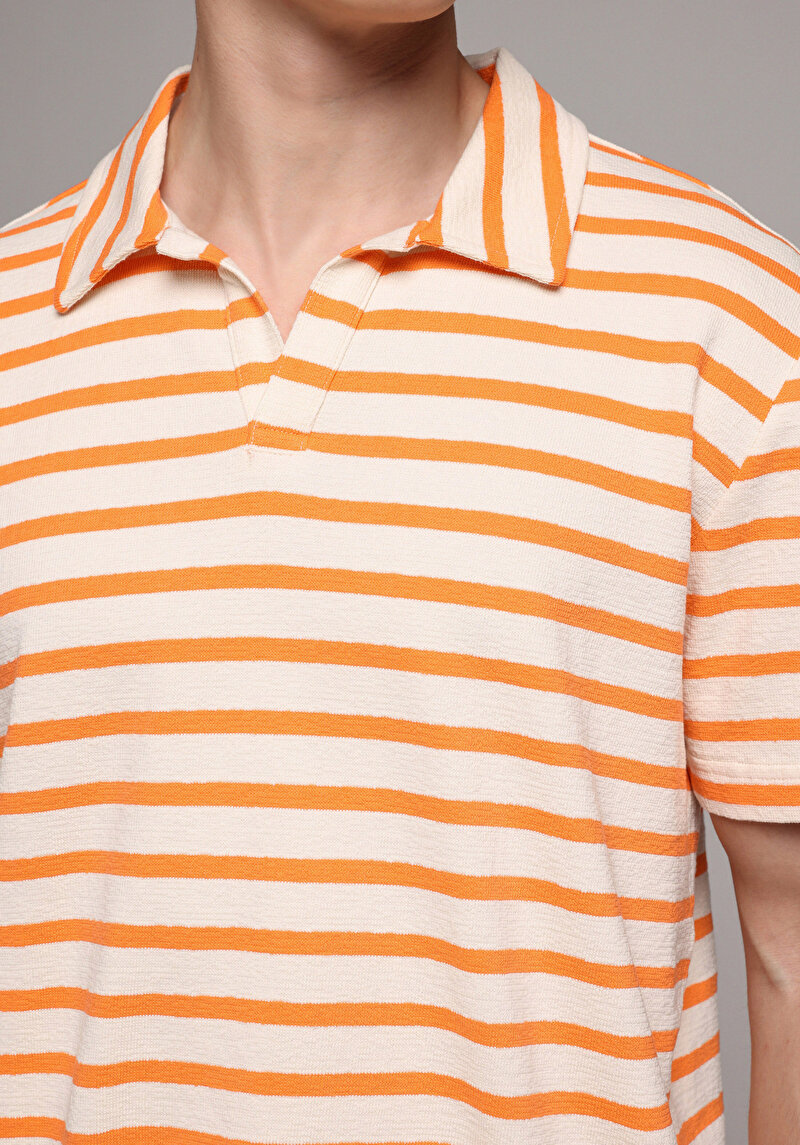 Imagine a Tricou Polo Cu Maneca Scurta De Barbati Portocaliu Regular Fit  Cl1080251
