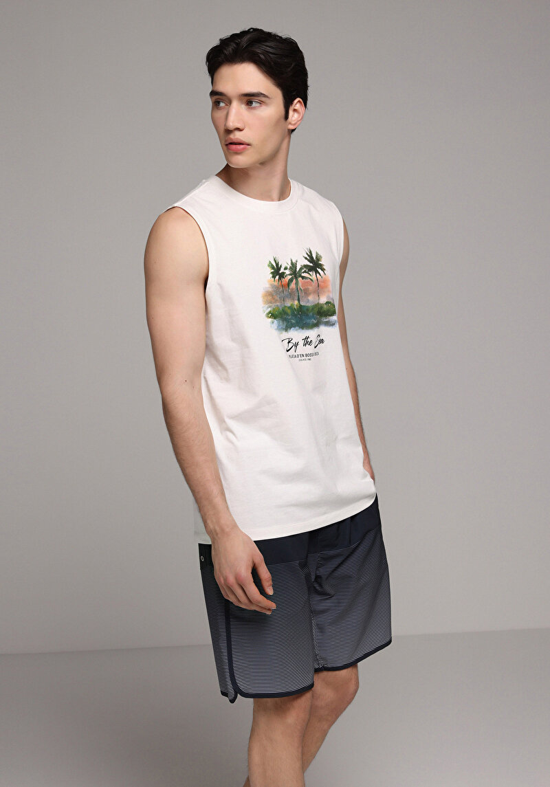 Imagine a Short De Plaja De Barbati Albastru Marin Slim Fit Cl1081317