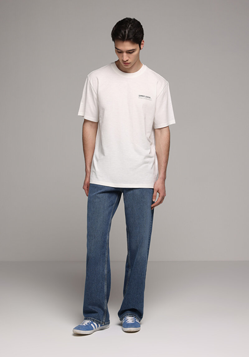 Imagine a Tricou Cu Maneca Scurta De Barbati Alb Comfort Fit  Cl1079374