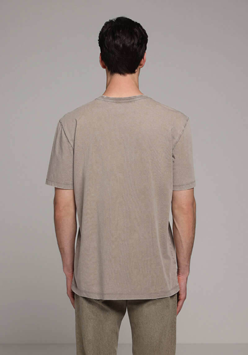 Imagine a Tricou Cu Maneca Scurta De Barbati Bej Regular Fit Cl1080506