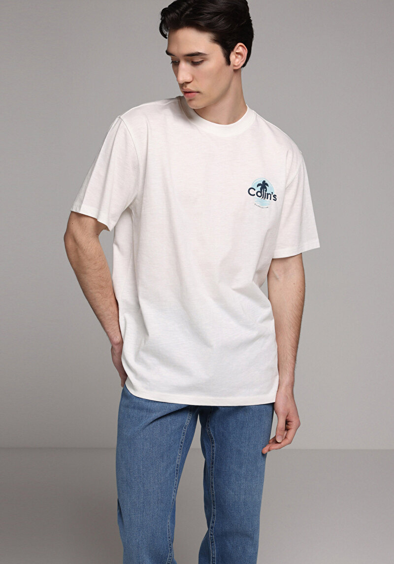 Imagine a Tricou Cu Maneca Scurta De Barbati Alb Comfort Fit  Cl1079304