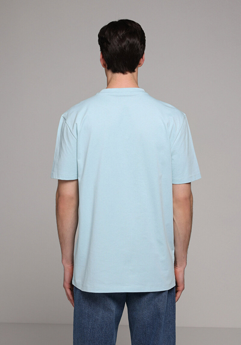 Imagine a Tricou Cu Maneca Scurta De Barbati Albastru Regular Fit  Cl1079356
