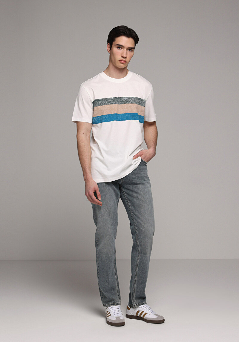 Imagine a Tricou Cu Maneca Scurta De Barbati Alb Regular Fit  Cl1079387